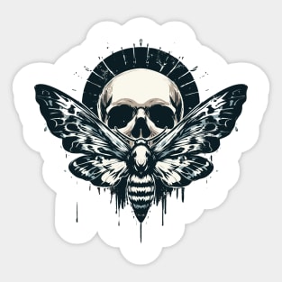 Moth skull horror Sticker